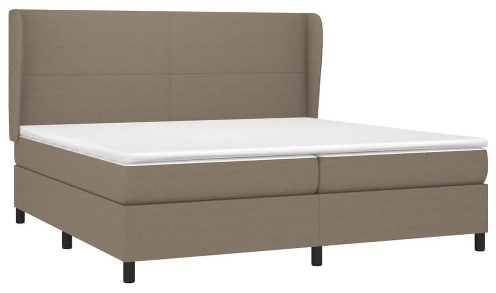 vidaXL Κρεβάτι Boxspring με Στρώμα Taupe 200x200 εκ. Υφασμάτινο