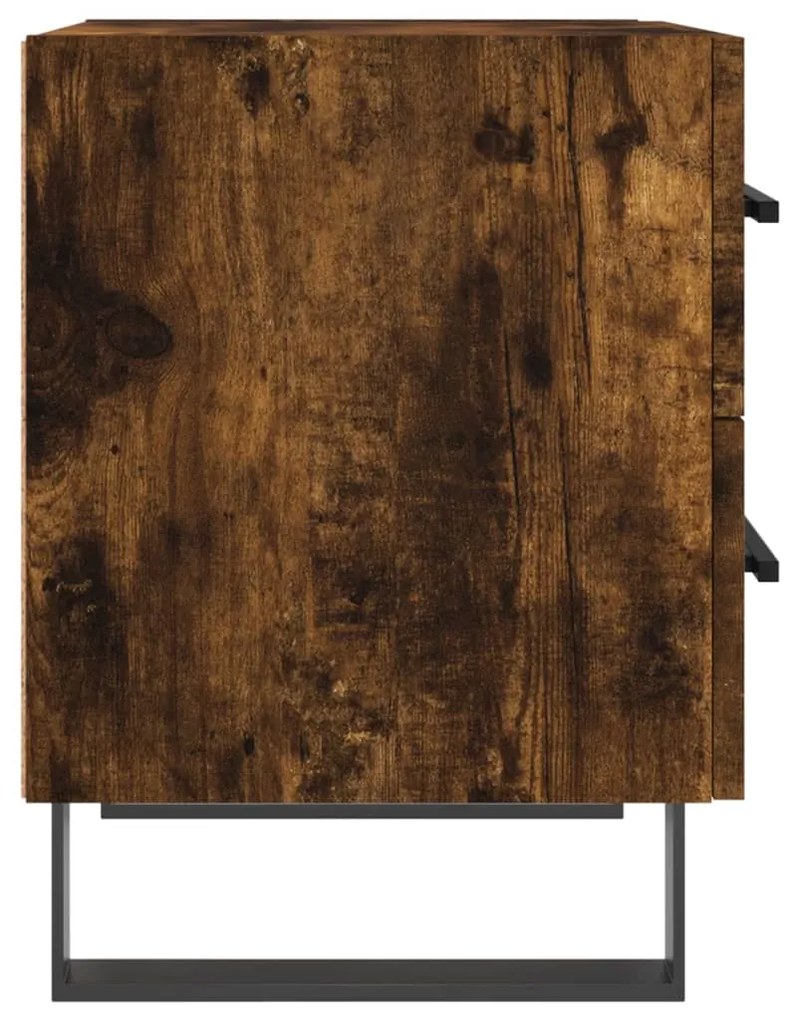vidaXL Κομοδίνα 2 τεμ. Καπνιστή Δρυς 40 x 35 x 47,5 εκ. Επεξεργ. Ξύλο