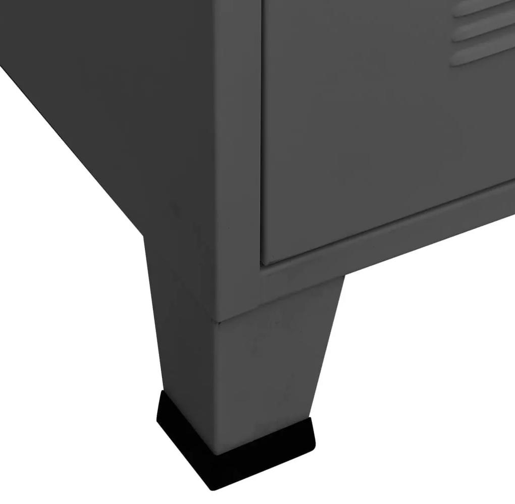 Συρταριέρα με Βιομηχανικό Στιλ Ανθρακί 78x40x93 εκ. Μεταλλική - Ανθρακί