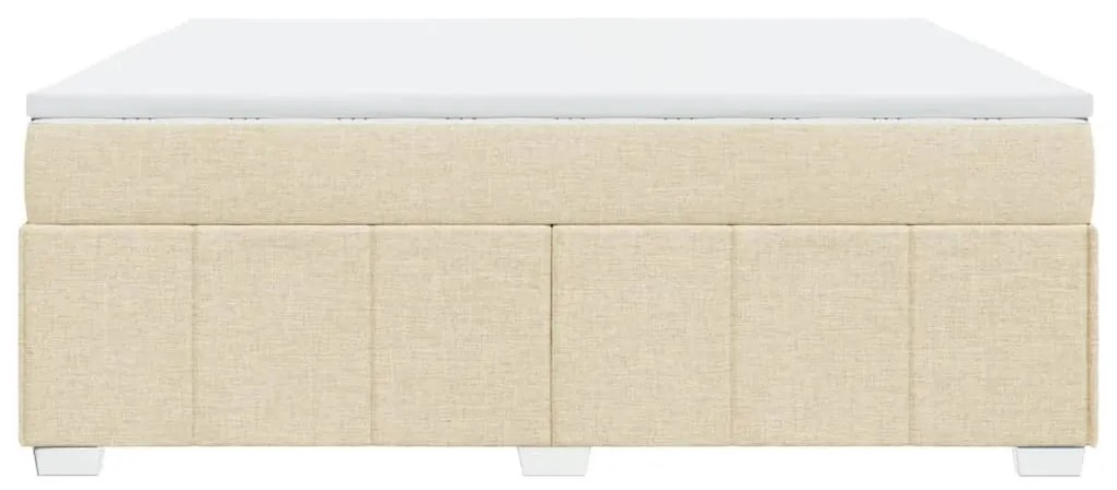 Κρεβάτι Boxspring με Στρώμα Κρεμ 180x200 εκ. Υφασμάτινο - Κρεμ