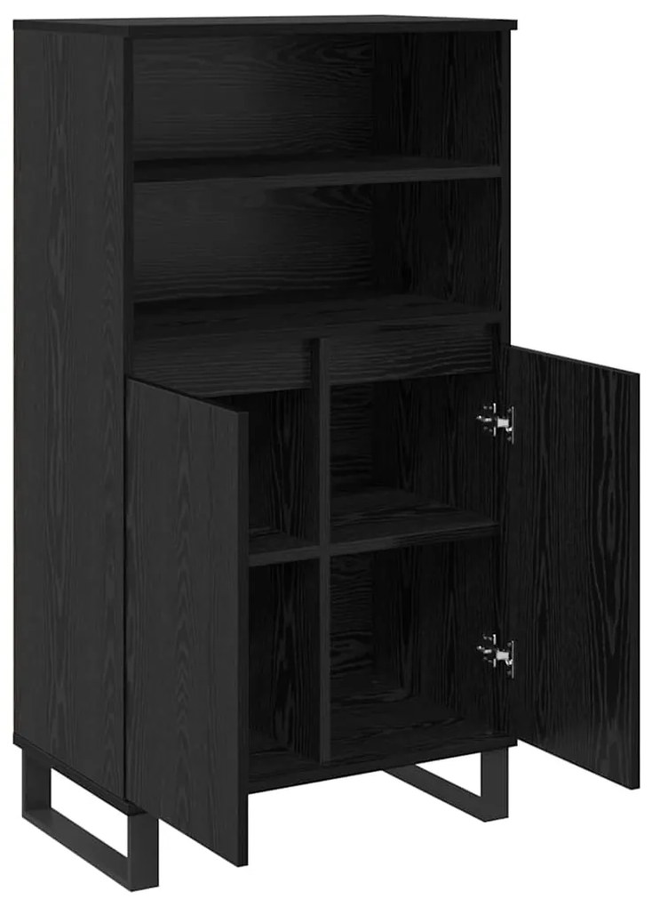 vidaXL Highboard με ράφι Μαύρο 60 x 36 x 110 εκ Επεξεργασμένο ξύλο