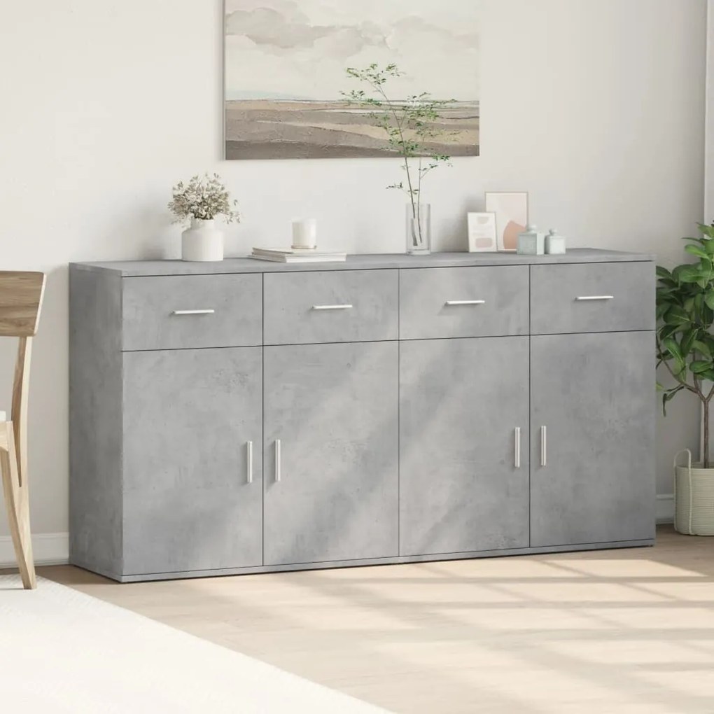 vidaXL Βοηθητικά Ντουλάπια 2 Τεμ. Σκυροδέματος 79x38x80 εκ. Επεξ. Ξύλο