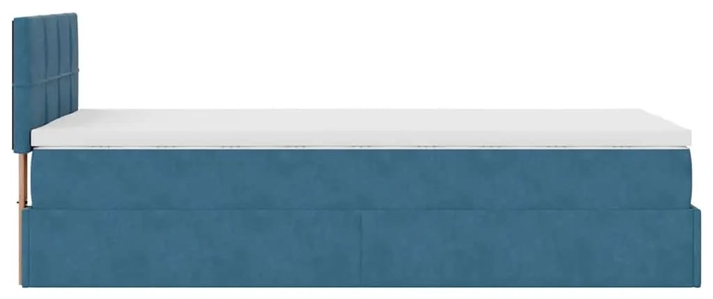 Οθωμανικό κρεβάτι με στρώμα σκούρο μπλε 90x190cm Velvet 3311745