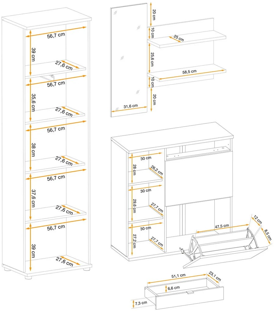 Swap XIX Σύνθεση Καφέ δρυς 280x180x40