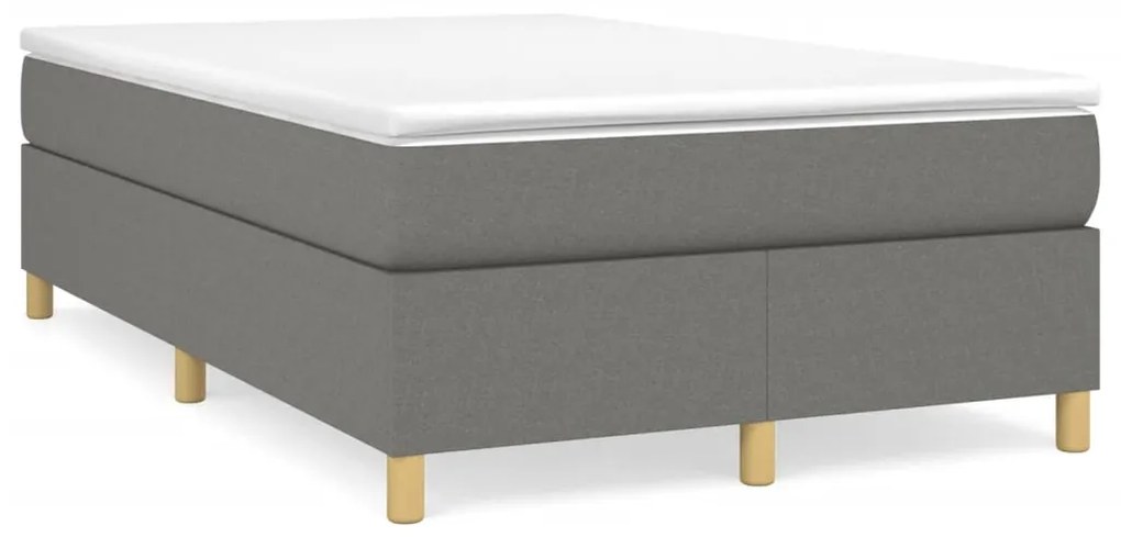 vidaXL Κρεβάτι Boxspring με Στρώμα Σκούρο Γκρι 120x200 εκ. Υφασμάτινο