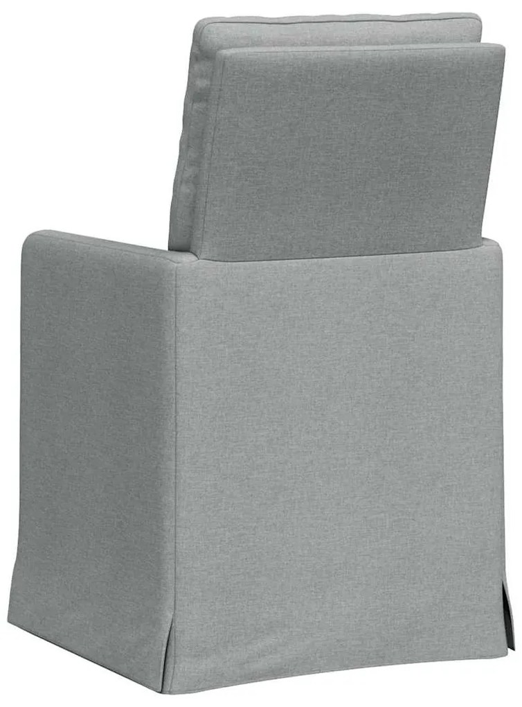 vidaXL Καρέκλες φαγητού 2 pcs Ανοιχτό γκρι 57 x 67 x 98 εκ ύφασμα
