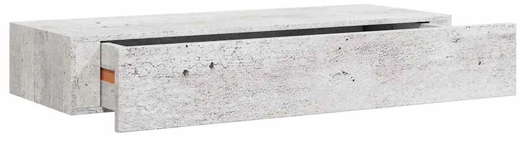 vidaXL Ράφι Επιτοίχιο με Συρτάρι Γκρι Σκυρ. 60 x 23,5 x 10 εκ. από MDF