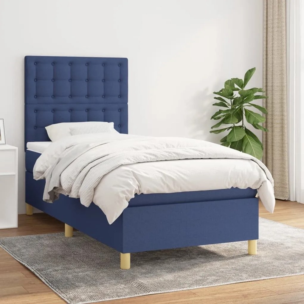 ΚΡΕΒΑΤΙ BOXSPRING ΜΕ ΣΤΡΩΜΑ ΜΠΛΕ 90X200 ΕΚ.ΥΦΑΣΜΑΤΙΝΟ 3142631