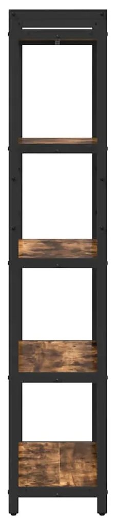 vidaXL Βιβλιοθήκη Καπνιστή δρυς 60 x 30 x 153 εκ Επεξεργασμένο ξύλο