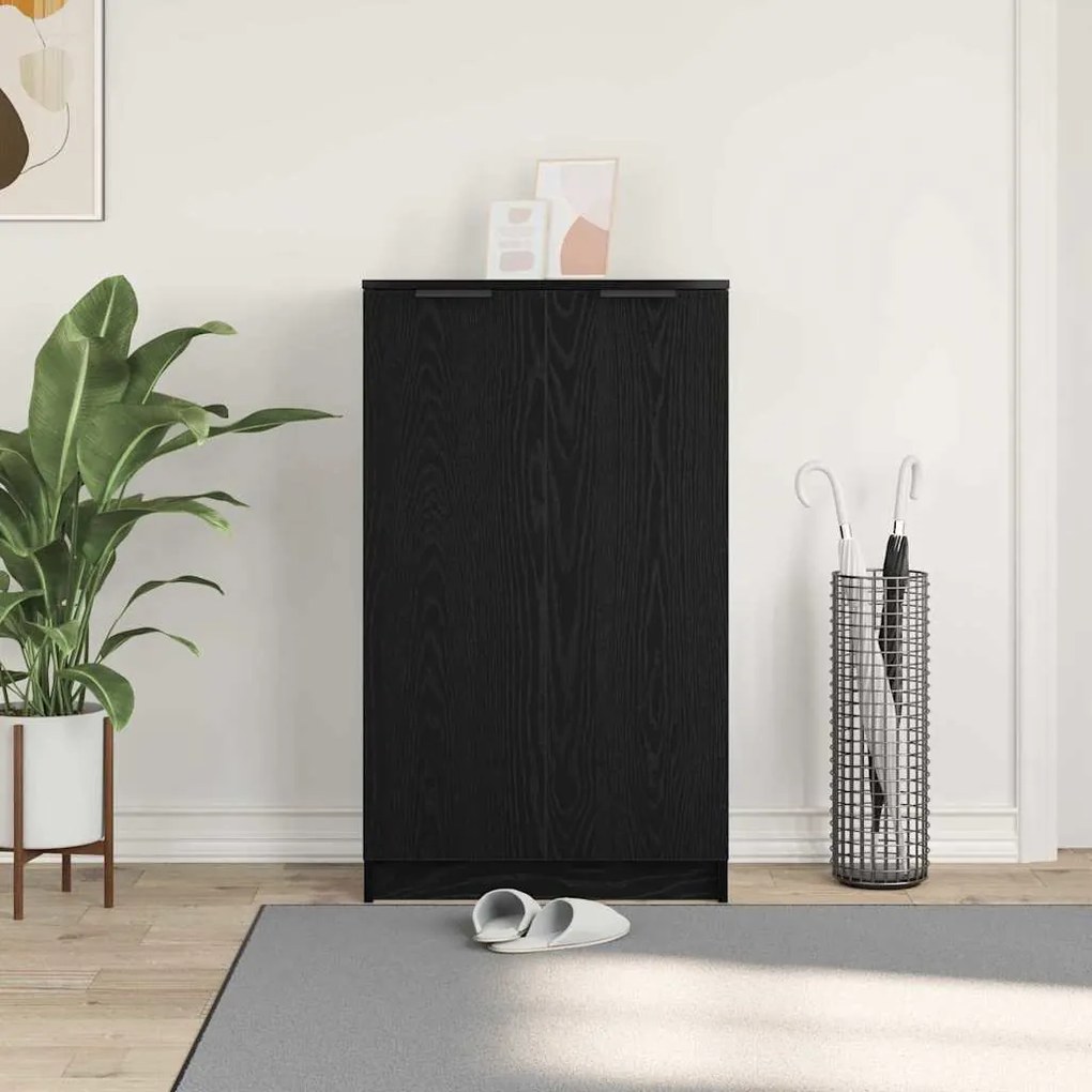 vidaXL Παπουτσοθήκη Μαύρη δρυς 59 x 35 x 100 εκ Επεξεργασμένο ξύλο