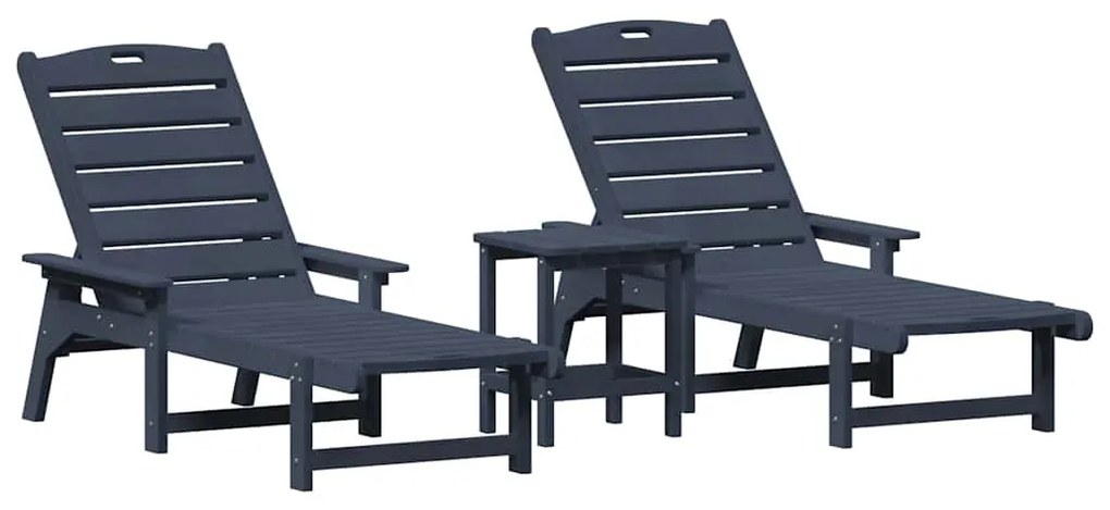 vidaXL Έπιπλα Χαλάρωσης Κήπου 3 pcs Ναυτικό μπλε 38 x 38 x 46cm