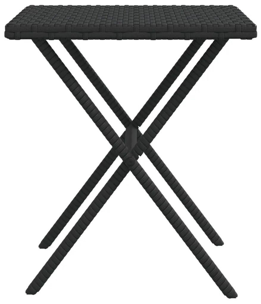 vidaXL Ξαπλώστρες 2 τεμ. Μαύρες από Συνθετικό Ρατάν με Τραπέζι