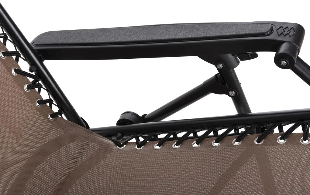 Καρέκλα - Πολυθρόνα RELAX COMPANION C5095.14 Μαύρο Μέταλλο με Σαμπανί Textiline 67x145x110Υεκ. 2αδα 67x145x110 εκ.