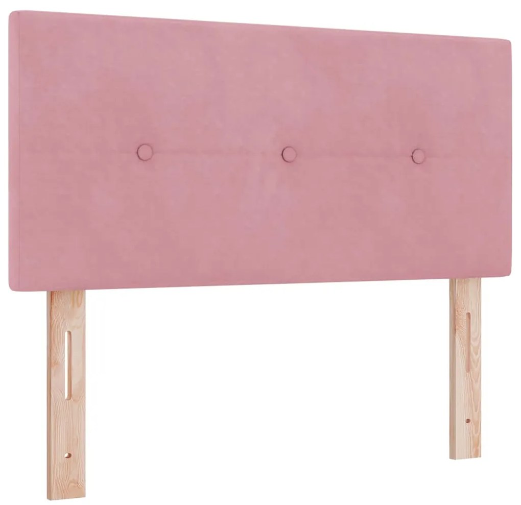 vidaXL Κρεβάτι με ελατήρια με στρώμα Ροζ 100 x 200 cm Βελούδο