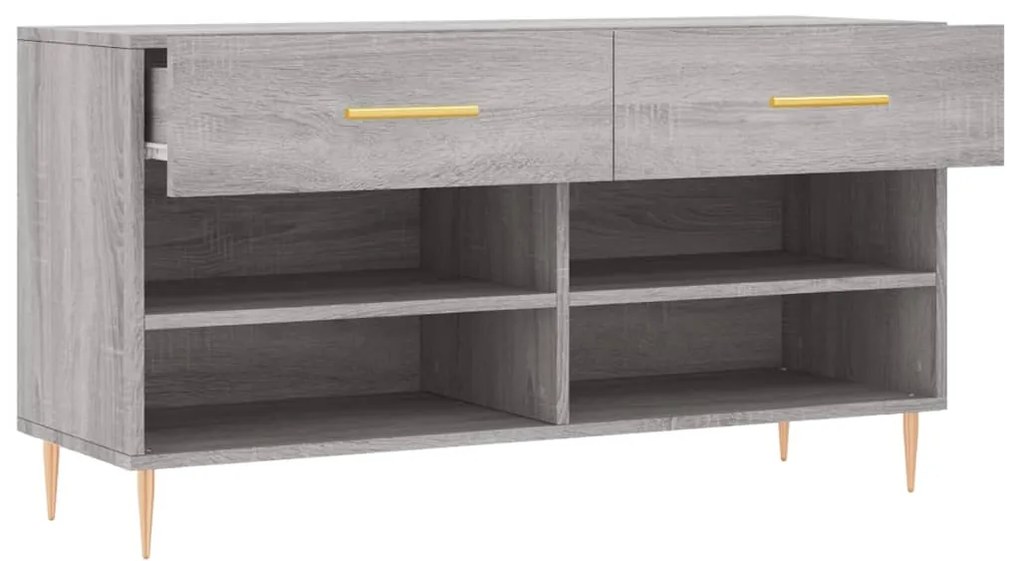 vidaXL Παπουτσοθήκη Γκρι Sonoma 102x35x55 εκ. από Επεξεργασμένο Ξύλο