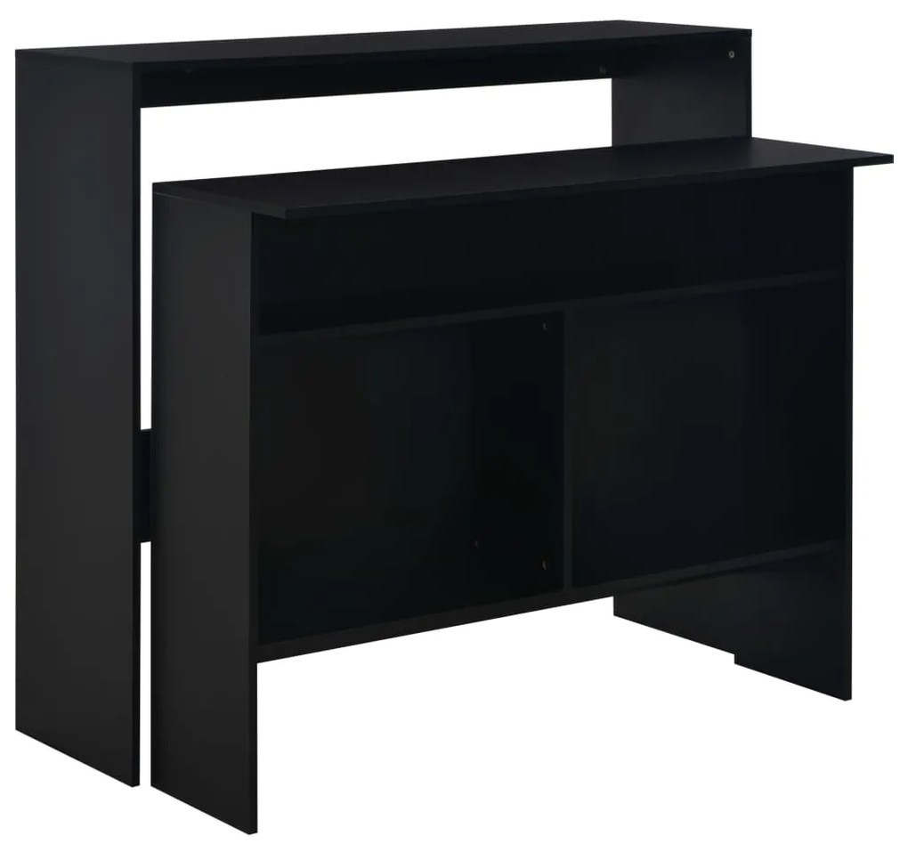 Τραπέζι Μπαρ με 2 Επιφάνειες Χρώμα Μαύρο 130 x 40 x 120 εκ. 280218