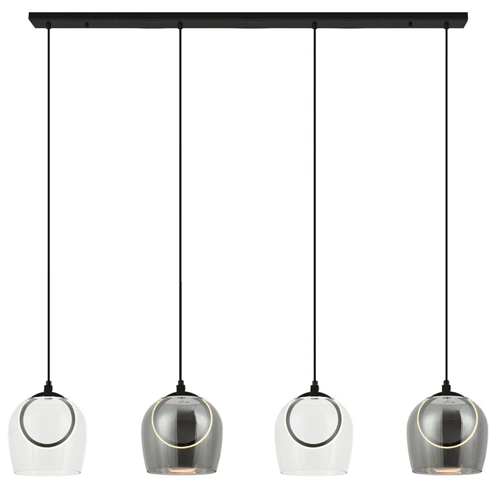 Φωτιστικό Οροφής Πολύφωτο LED Zambelis 23082 Black Matt