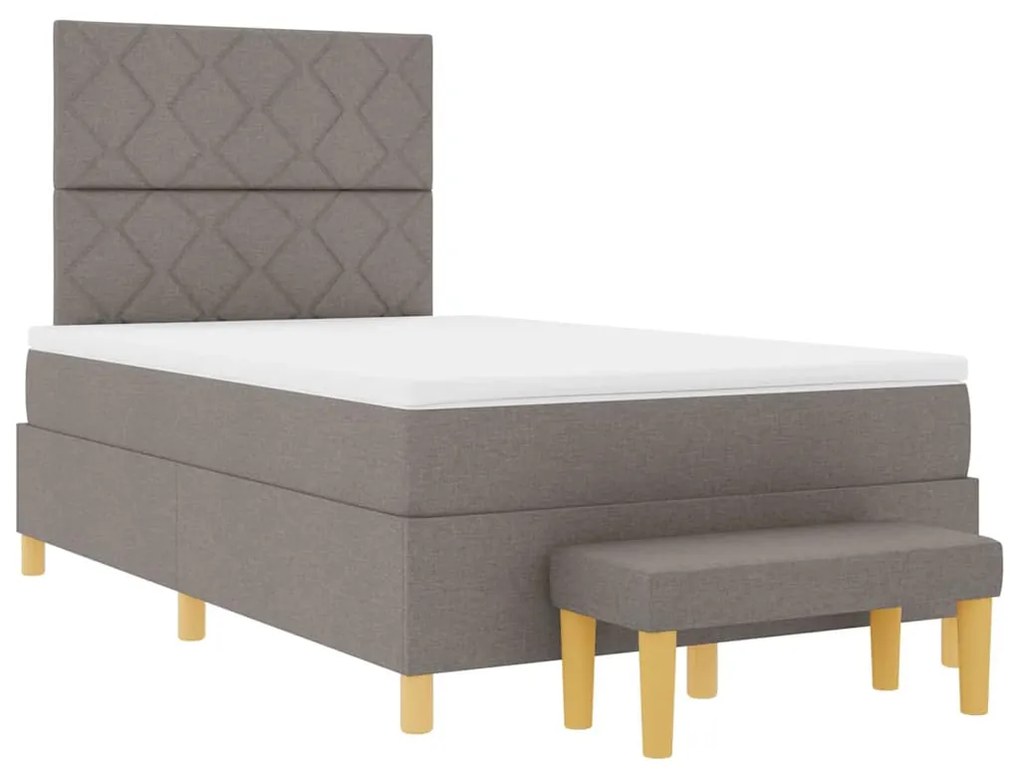 vidaXL Κρεβάτι με ελατήρια με στρώμα Taupe 120 x 190 cm ύφασμα