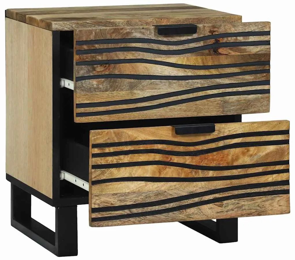 vidaXL Κομοδίνο με συρτάρι Καφέ 40 x 33 x 46 εκ. Μασίφ ξύλο μάνγκο