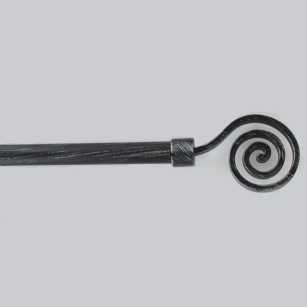Κουρτινόξυλο Φ19mm Μονό Επεκτεινόμενο 120-210cm Με Άκρα L-N Famille Black/Silver 7885612096