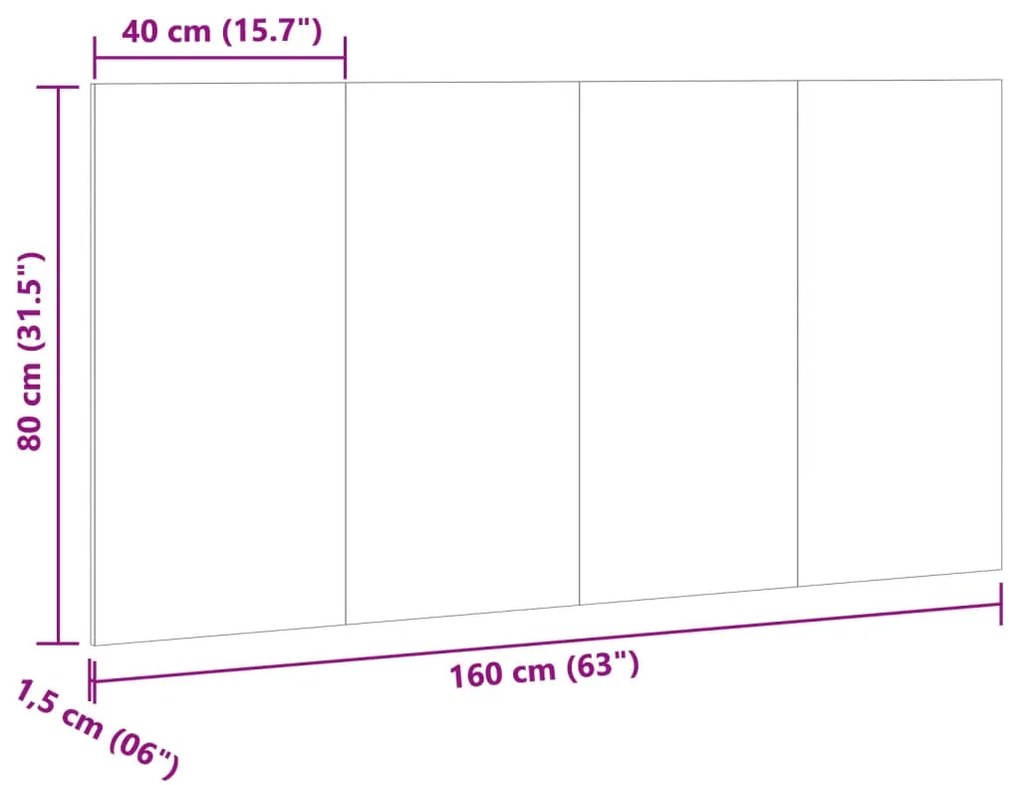 Κεφαλάρι κρεβατιού Δρυς τεχνίτης 160x1,5x80 cm - Καφέ