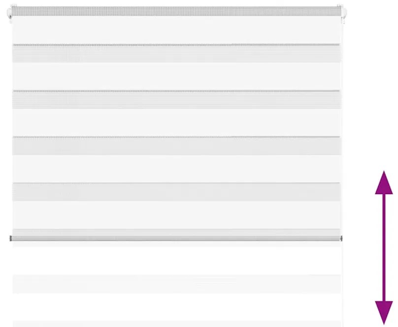 vidaXL Ζέβρα τυφλή Λευκό Πλάτος υφάσματος 110,9 εκ. Πολυεστέρας