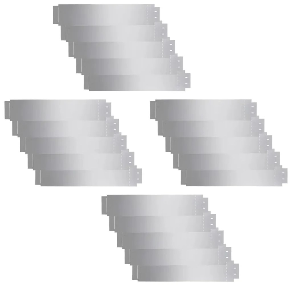 vidaXL Μπορντούρες Γκαζόν 20 τεμ. 100 x 20 εκ. Γαλβανισμένος Χάλυβας