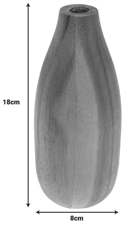 Βάζο Strezio ξύλο ακακίας σε φυσική-καρυδί απόχρωση Φ8x18εκ 8x8x18 εκ.