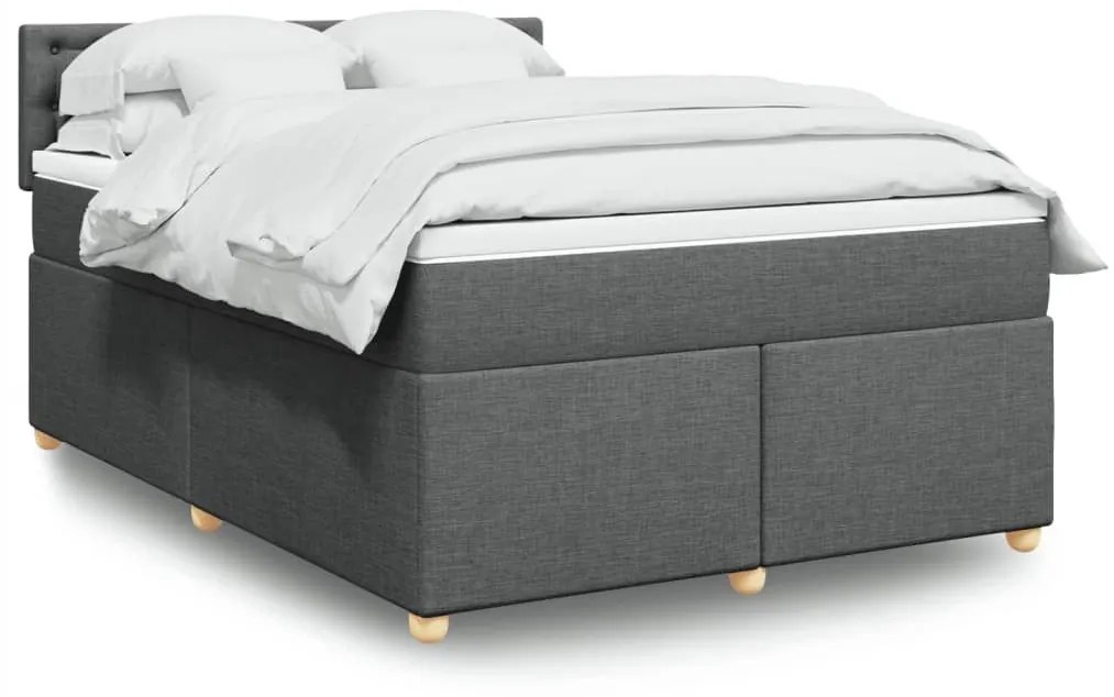 ΚΡΕΒΑΤΙ BOXSPRING ΜΕ ΣΤΡΩΜΑ ΣΚΟΥΡΟ ΓΚΡΙ 140X190 ΕΚ. ΥΦΑΣΜΑΤΙΝΟ 3286690