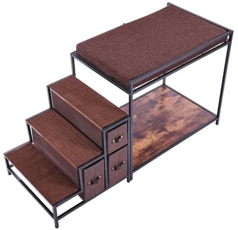 VEVOR Pet Bunk Bed Dog/Cat Window Perch with Stairs Storage Medium Size