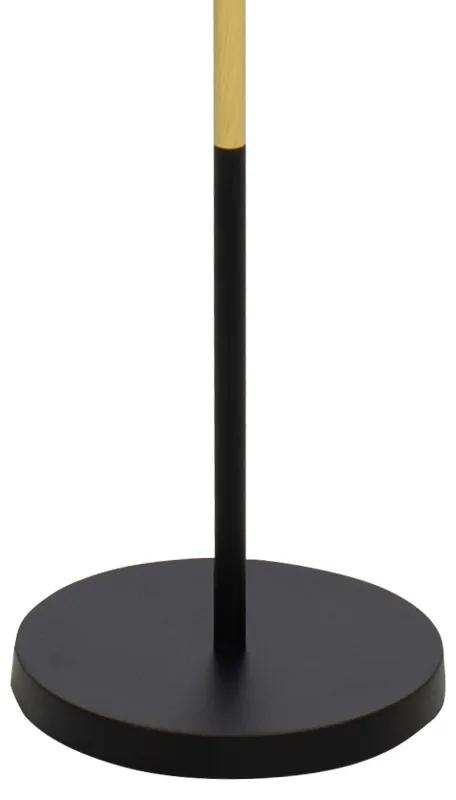 Μεταλλικό φωτιστικό δαπέδου PWL-0005 E27 pakoworld με μαύρο καπέλο Φ33x149εκ - Ύφασμα - 009-000039