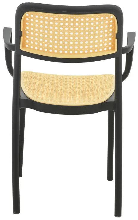 Πολυθρόνα Westley pakoworld pp φυσικό-μαύρο 58x47x81εκ