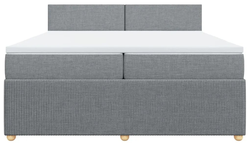 ΚΡΕΒΑΤΙ BOXSPRING ΜΕ ΣΤΡΩΜΑ ΑΝΟΙΧΤΟ ΓΚΡΙ 200X200 ΕΚ. ΥΦΑΣΜΑΤΙΝΟ 3287556