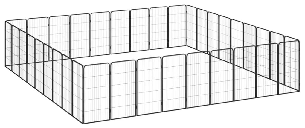 vidaXL Κλουβί Σκύλου 36 Πάνελ Μαύρο 50x100 εκ. Ατσάλι με Βαφή Πούδρας
