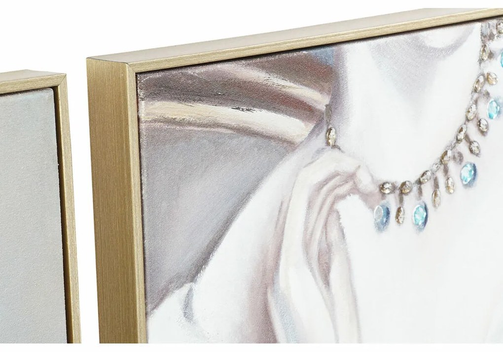 Καμβάς DKD Home Decor Τζίντζερ Καμβάς 102 x 4,5 x 102 cm