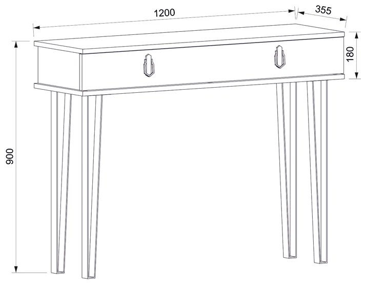 ΚΟΝΣΟΛΑ HELSINKI MEGAPAP ΧΡΩΜΑ ΚΑΡΥΔΙ 120X35,5X90ΕΚ.