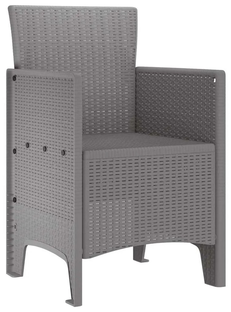 vidaXL Καρέκλα Κήπου 4 pcs Ανοιχτό γκρι 53 x 49 x 85 εκ. PP