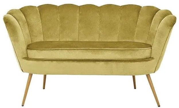 Καναπές 2Θέσιος Coquille HM8627.07 Pistachio 130x77x83Υ εκ. Βελούδο