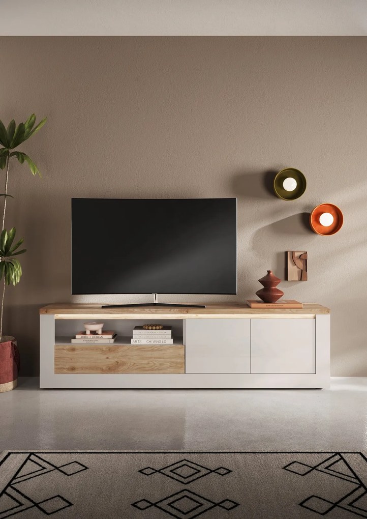 Έπιπλο Τηλεόρασης Ανθρακί Οξειδωμένο 121x43x57