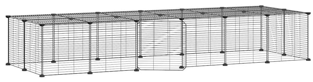 vidaXL Κλουβί Κατοικίδιων με 28 Πάνελ + Πόρτα Μαύρο 35 x 35εκ Ατσάλινο