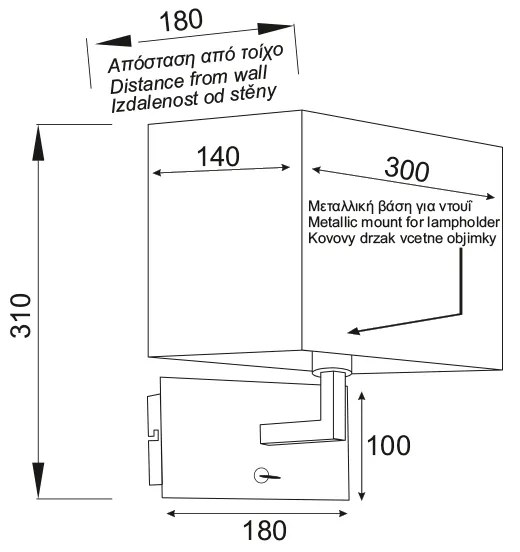 ΑΠΛΙΚΑ 1XE27 ΜΕ ΜΑΥΡΟ ΥΦΑΣΜΑΤΙΝΟ ΑΜΠΑΖΟΥΡ TITCHIANO - V29232WBC - V29232WBC