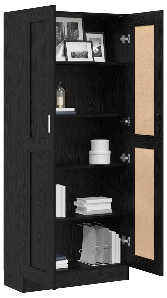 vidaXL Βιβλιοθήκη Μαύρη δρυς 82.5 x 30.5 x 185 cm Επεξεργασμένο ξύλο