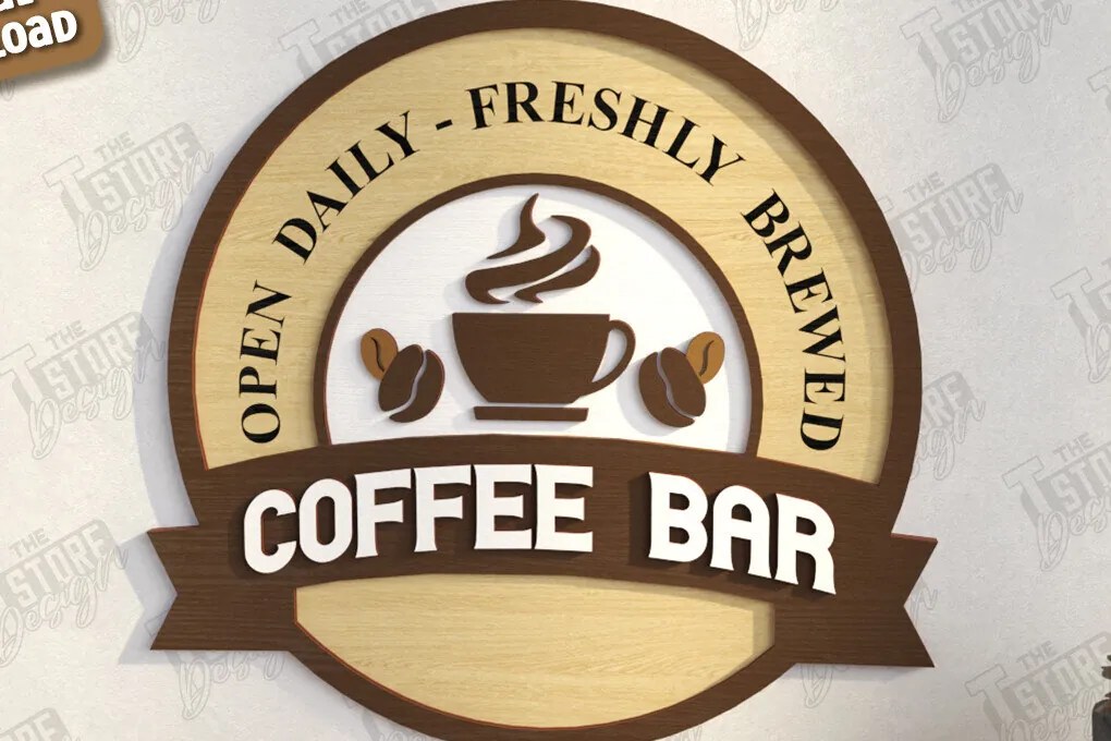 Intra απο ξύλο plywood  Χρώμα wenge 3mm-4mm πάχος - Coffee Bar Sign | Καφενείο Δίασταση 30x20 cm INTRAFABR-93419143