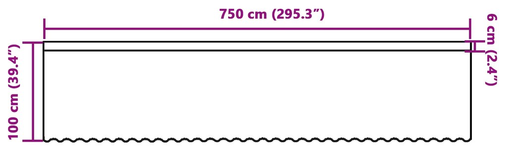 vidaXL Κουρτίνα Δαντέλας με κουρτίνες Floral Λευκό 750 x 100 εκ. Πολυεστέρας