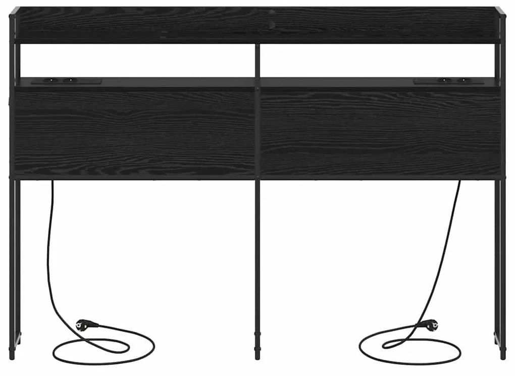 vidaXL Κεφαλάρι Αποθήκης με ράφι Μαύρη δρυς 120 cm Επεξεργασμένο ξύλο