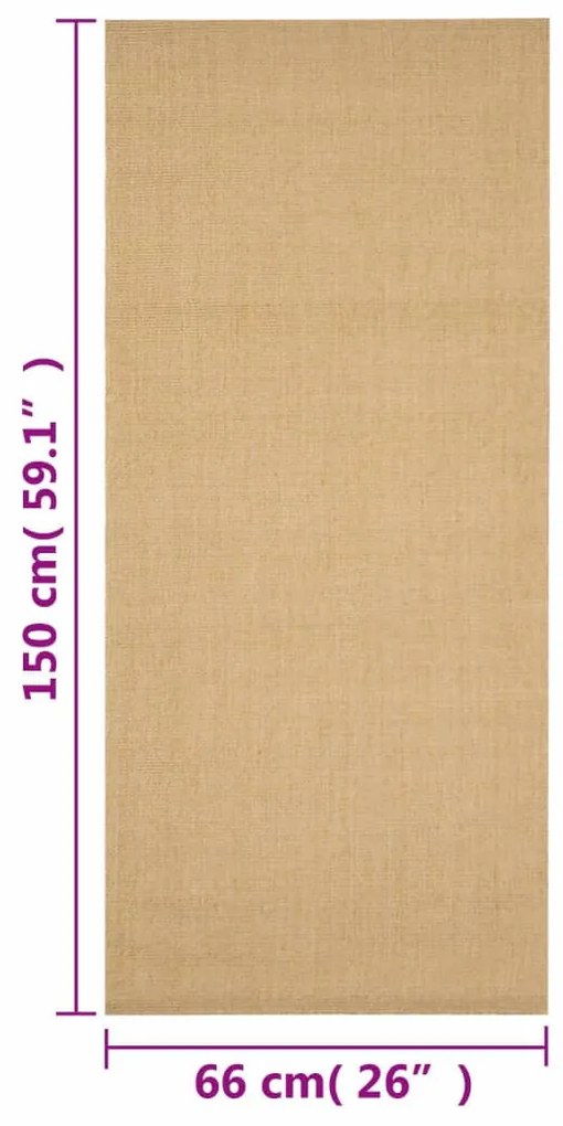 vidaXL Χαλί 66 x 150 εκ. από Φυσικό Σιζάλ