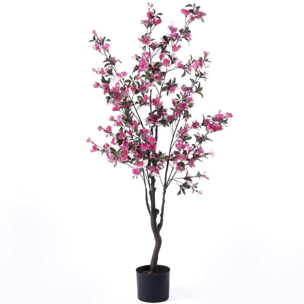 Τεχνητό Δέντρο Αζαλέα Rhododendron 5501-6 50x50x130cm Pink Supergreens Πολυαιθυλένιο,Ύφασμα