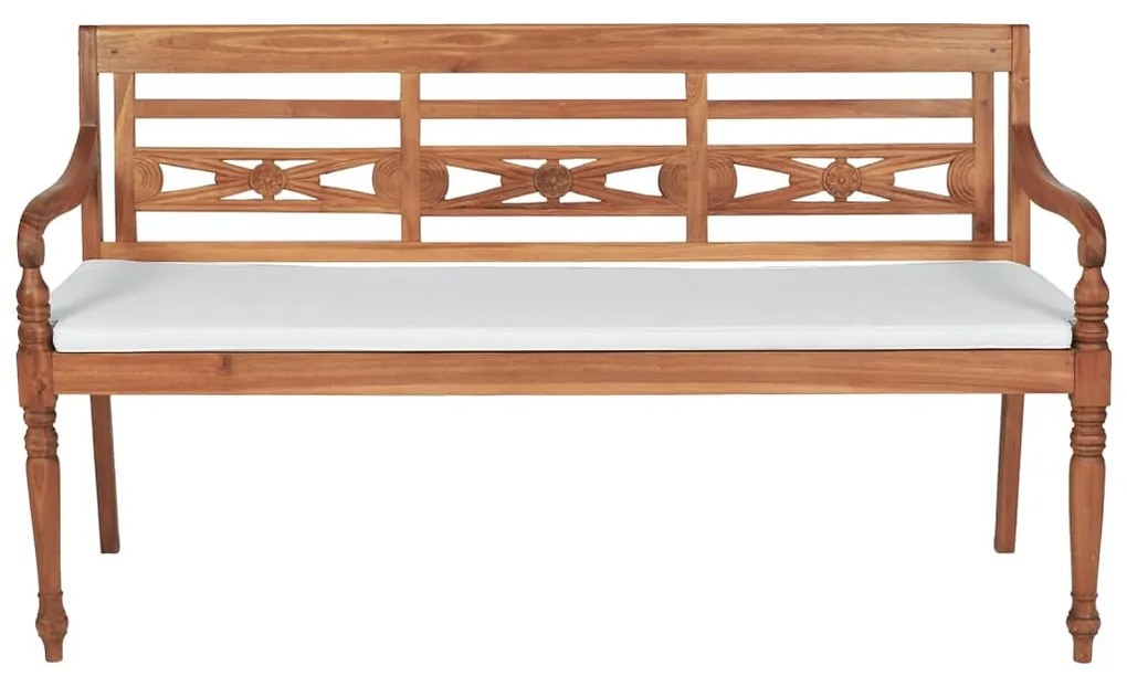 vidaXL Παγκάκι Batavia 150 εκ. από Ξύλο Teak με Μαξιλάρια