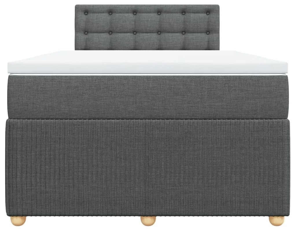 ΚΡΕΒΑΤΙ BOXSPRING ΜΕ ΣΤΡΩΜΑ ΣΚΟΥΡΟ ΓΚΡΙ 120X200 ΕΚ. ΥΦΑΣΜΑΤΙΝΟ 3287438