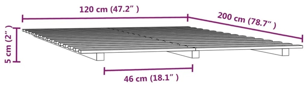 ΠΛΑΙΣΙΟ ΚΡΕΒΑΤΙΟΥ 120 X 200 ΕΚ. ΑΠΟ ΜΑΣΙΦ ΞΥΛΟ ΠΕΥΚΟΥ 824563